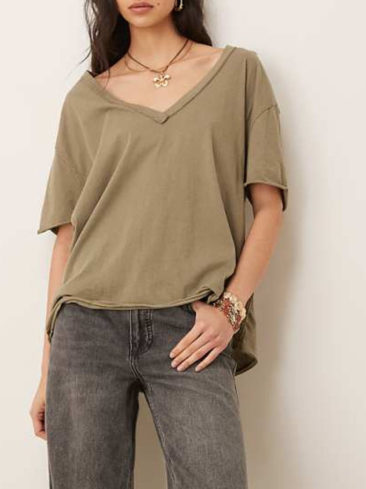FREE PEOPLE Nina V-Neck Tee