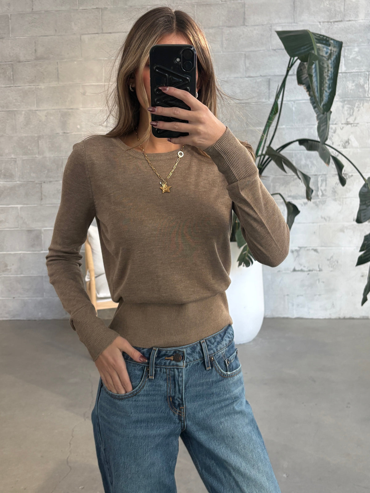 ONLY Vienna Knit Long Sleeve Crewneck