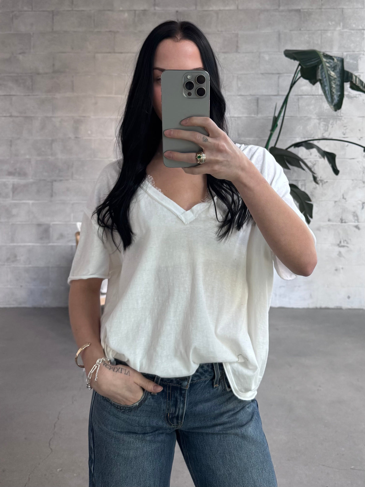 FREE PEOPLE Nina V-Neck Tee