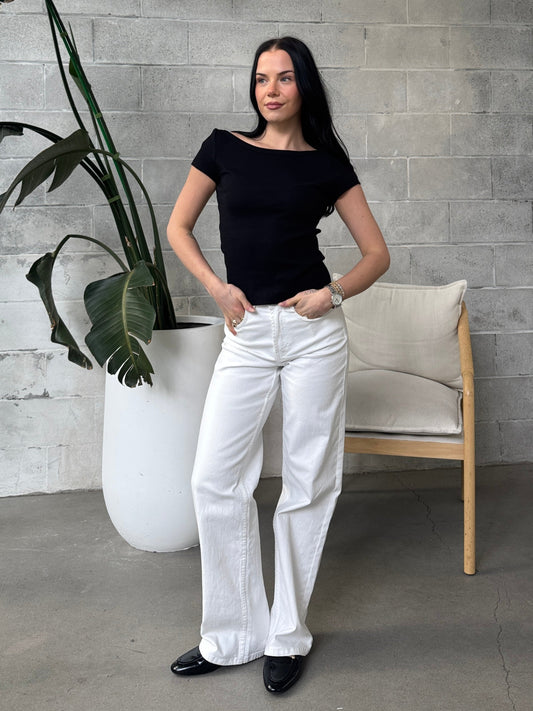 NOISY MAY Maya Short Sleeve Boatneck Top