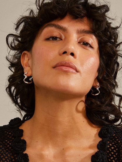 PILGRIM Moon Wavy Hoop Earrings