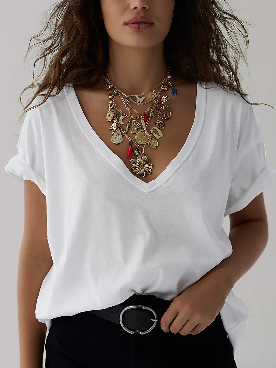 FREE PEOPLE Nina V-Neck Tee