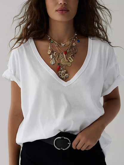 FREE PEOPLE Nina V-Neck Tee