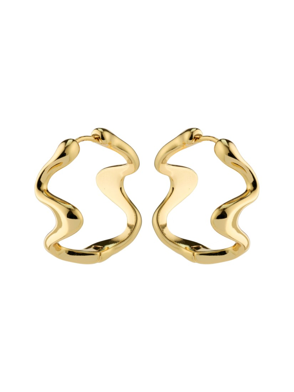PILGRIM Moon Wavy Hoop Earrings