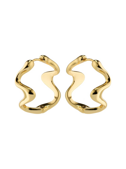 PILGRIM Moon Wavy Hoop Earrings