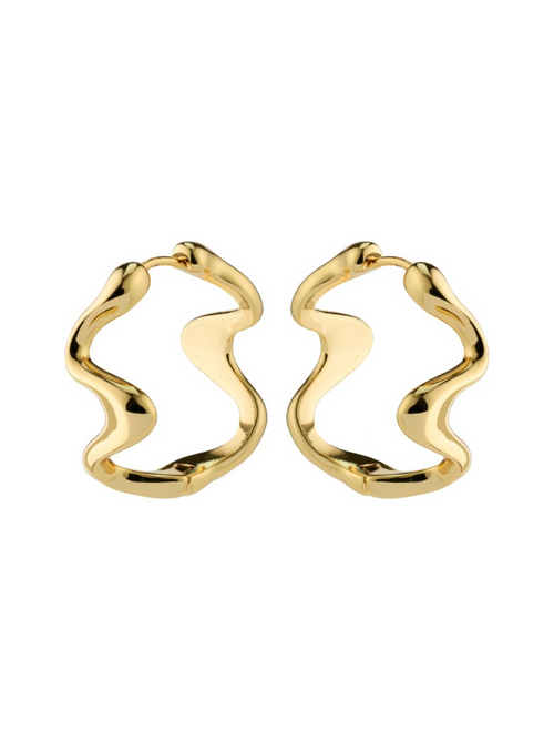 PILGRIM Moon Wavy Hoop Earrings