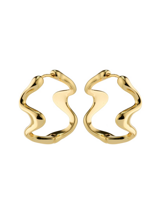 PILGRIM Moon Wavy Hoop Earrings