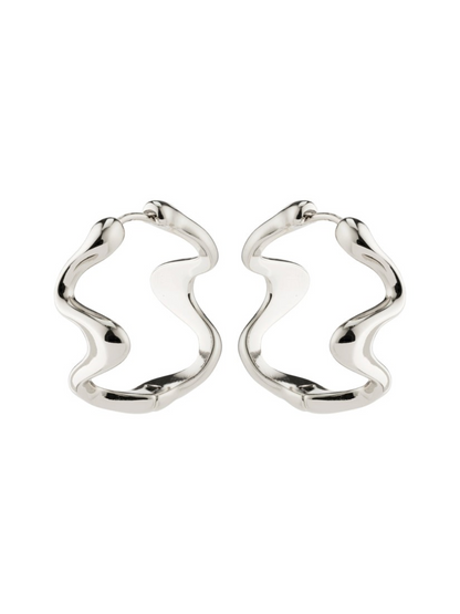 PILGRIM Moon Wavy Hoop Earrings