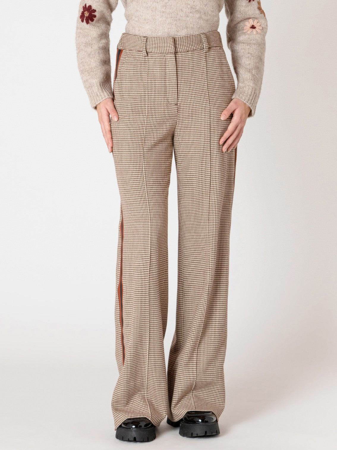 BLACK TAPE Striped Wide Leg Pant